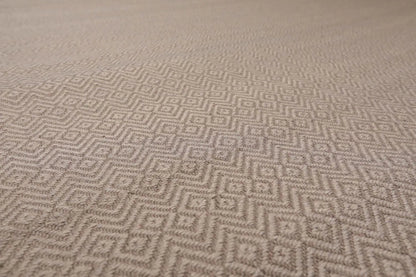 Multi Size Taupe Hand Woven Flatweave 100% Wool Traditional Oriental Area Rug