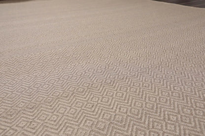 Multi Size Taupe Hand Woven Flatweave 100% Wool Traditional Oriental Area Rug
