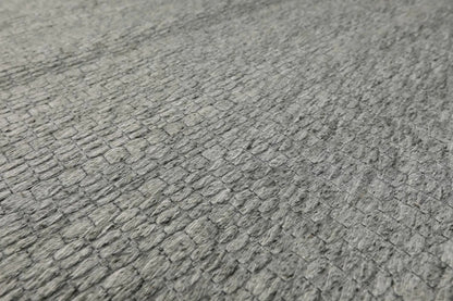 Multi Size Silver Gray Hand Woven Flatweave 100% Wool Traditional Oriental Area Rug