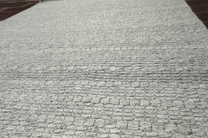 Multi Size Silver Gray Hand Woven Flatweave 100% Wool Traditional Oriental Area Rug