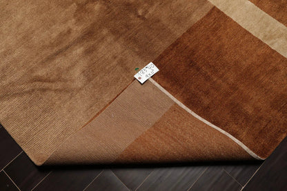 9x12 Beige Hand Knotted Tibetan Wool and Silk Michaelian & Kohlberg Modern & Contemporary Oriental Area Rug