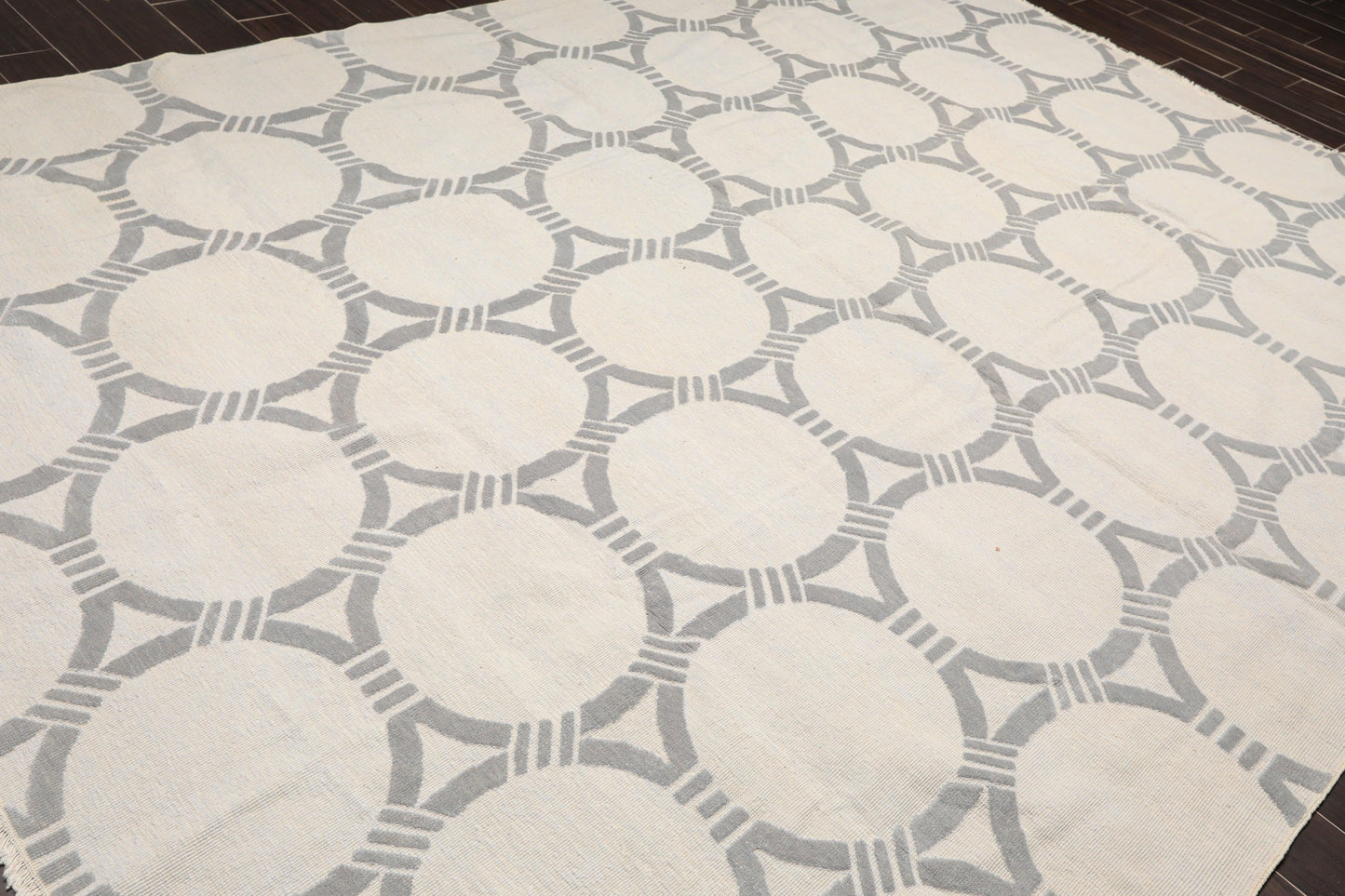 9'4" x 12'2" Hand Knotted Wool Contemporary High Low Pile Oriental Area Rug Tone on Tone Gray