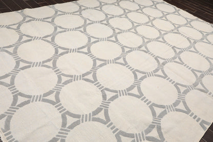 9'4" x 12'2" Hand Knotted Wool Contemporary High Low Pile Oriental Area Rug Tone on Tone Gray