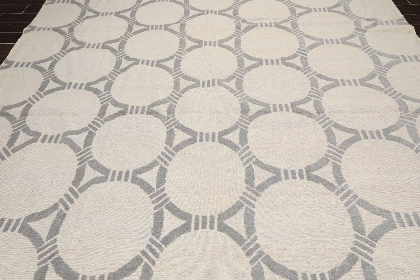 9'4" x 12'2" Hand Knotted Wool Contemporary High Low Pile Oriental Area Rug Tone on Tone Gray