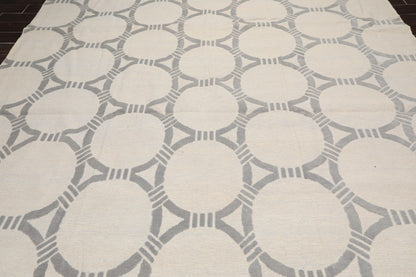 9'4" x 12'2" Hand Knotted Wool Contemporary High Low Pile Oriental Area Rug Tone on Tone Gray