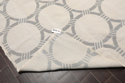 9'4" x 12'2" Hand Knotted Wool Contemporary High Low Pile Oriental Area Rug Tone on Tone Gray