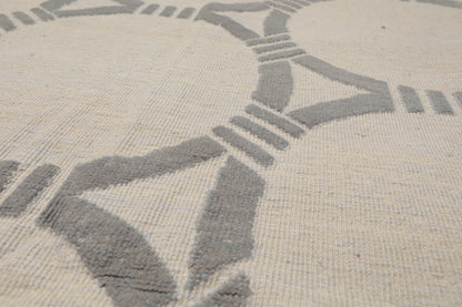 9'4" x 12'2" Hand Knotted Wool Contemporary High Low Pile Oriental Area Rug Tone on Tone Gray