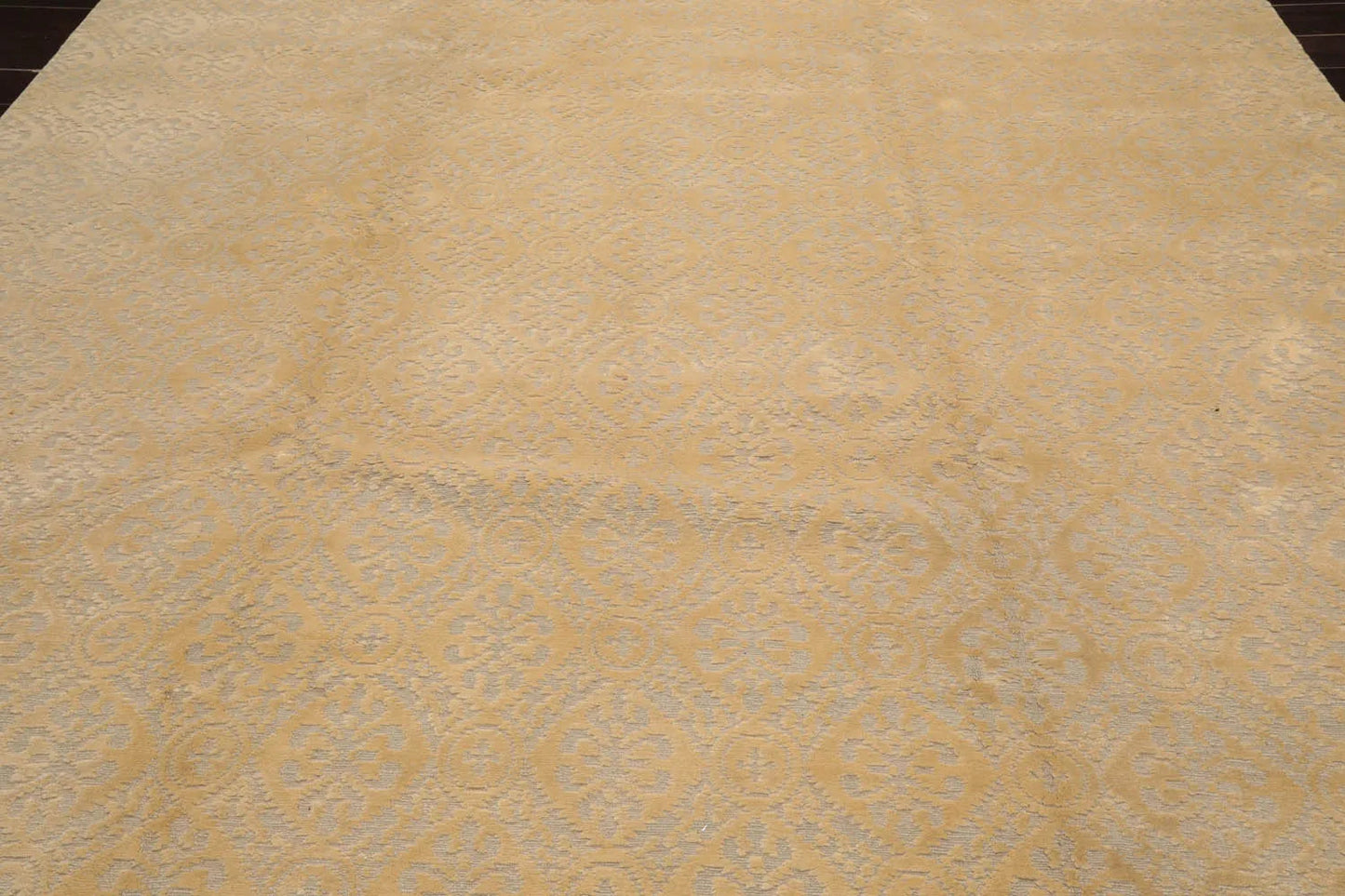 9x12 Gray Hand Knotted Tibetan Wool and Silk Modern & Contemporary Oriental Area Rug