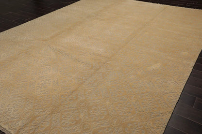 9x12 Gray Hand Knotted Tibetan Wool and Silk Modern & Contemporary Oriental Area Rug