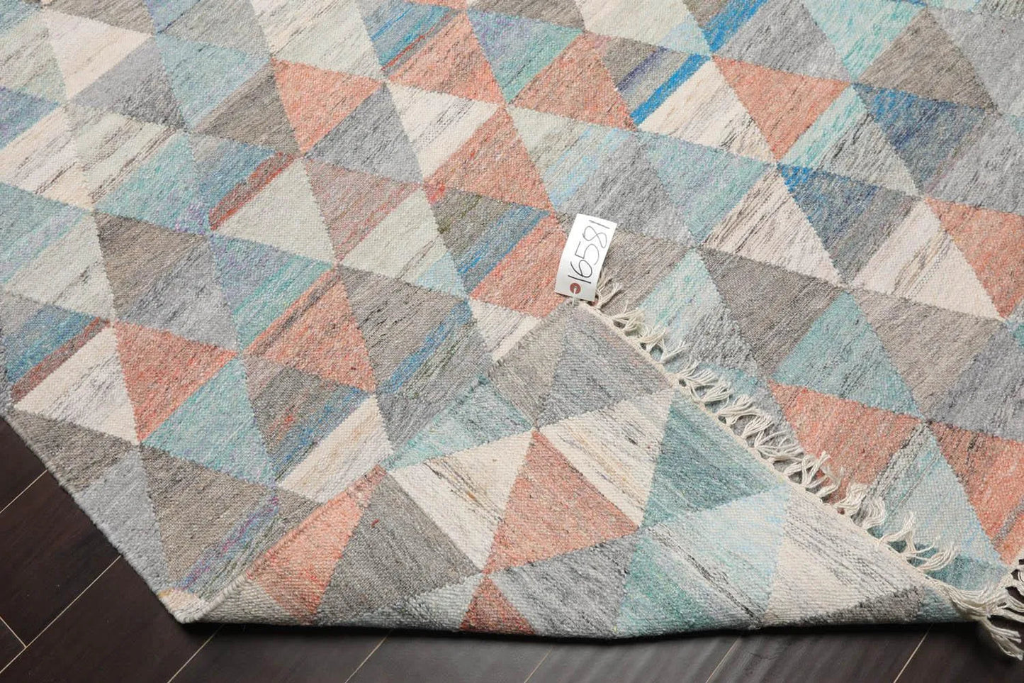 5' x 8' Indoor Outdoor  Hand Woven 100% Recycled PET Yarn Modern Kilim Area Rug Beige