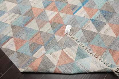 5' x 8' Indoor Outdoor  Hand Woven 100% Recycled PET Yarn Modern Kilim Area Rug Beige