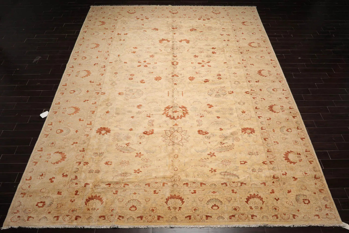 12'1"x17'9" Palace Beige Hand Knotted Oushak 100% Wool Traditional Oriental Area Rug