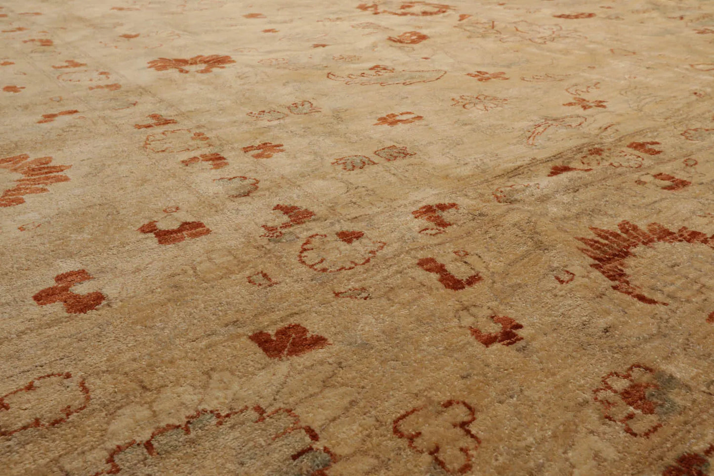 12'1"x17'9" Palace Beige Hand Knotted Oushak 100% Wool Traditional Oriental Area Rug