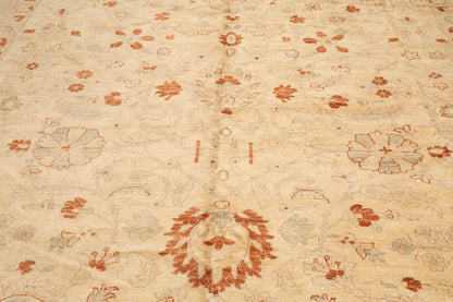 12'1"x17'9" Palace Beige Hand Knotted Oushak 100% Wool Traditional Oriental Area Rug