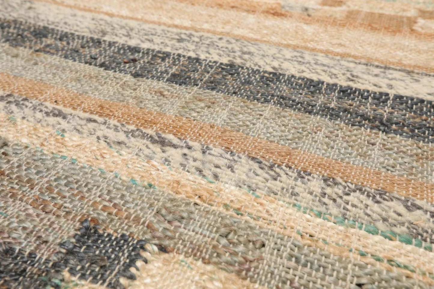 5’5”x7’3”Hand Woven Natural Fiber Jute Southwestern Flatweave Kilim Area Rug