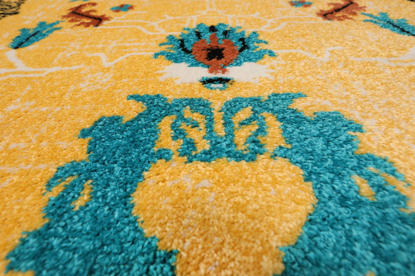 Multi Size Beige, Aqua Machine-Made Polypropylene Cavalier Design Traditional Persian Oriental Area Rug