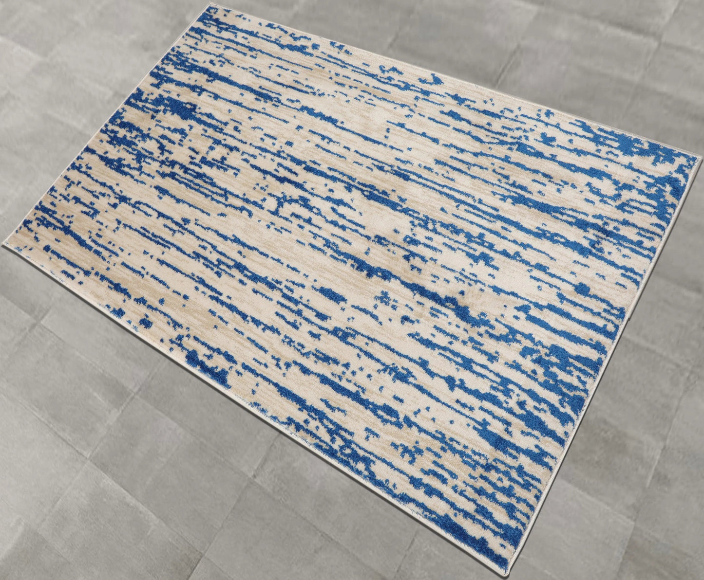 Multi Size Blue, Beige Machine Made Polypropylene Lisette Modern & Contemporary Oriental Area Rug