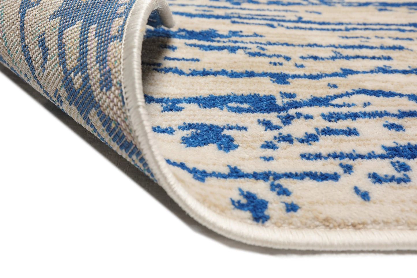 Multi Size Blue, Beige Machine Made Polypropylene Lisette Modern & Contemporary Oriental Area Rug