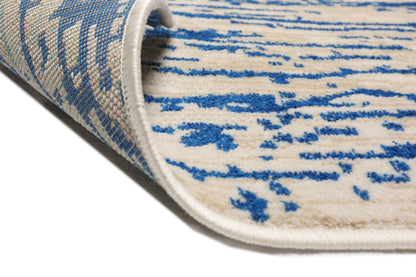 Multi Size Blue, Beige Machine Made Polypropylene Lisette Modern & Contemporary Oriental Area Rug
