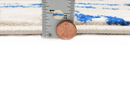 Multi Size Blue, Beige Machine Made Polypropylene Lisette Modern & Contemporary Oriental Area Rug