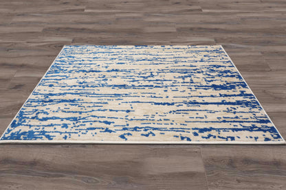 Multi Size Blue, Beige Machine Made Polypropylene Lisette Modern & Contemporary Oriental Area Rug