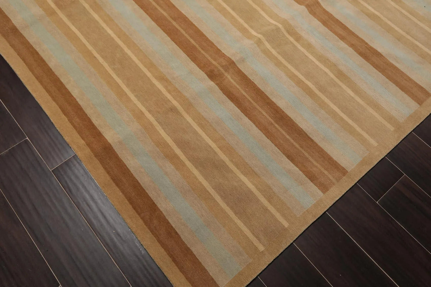 8'x 10' Hand Knotted Tibetan 100% Wool Stripes 150 KPSI Modern Area Rug Tan