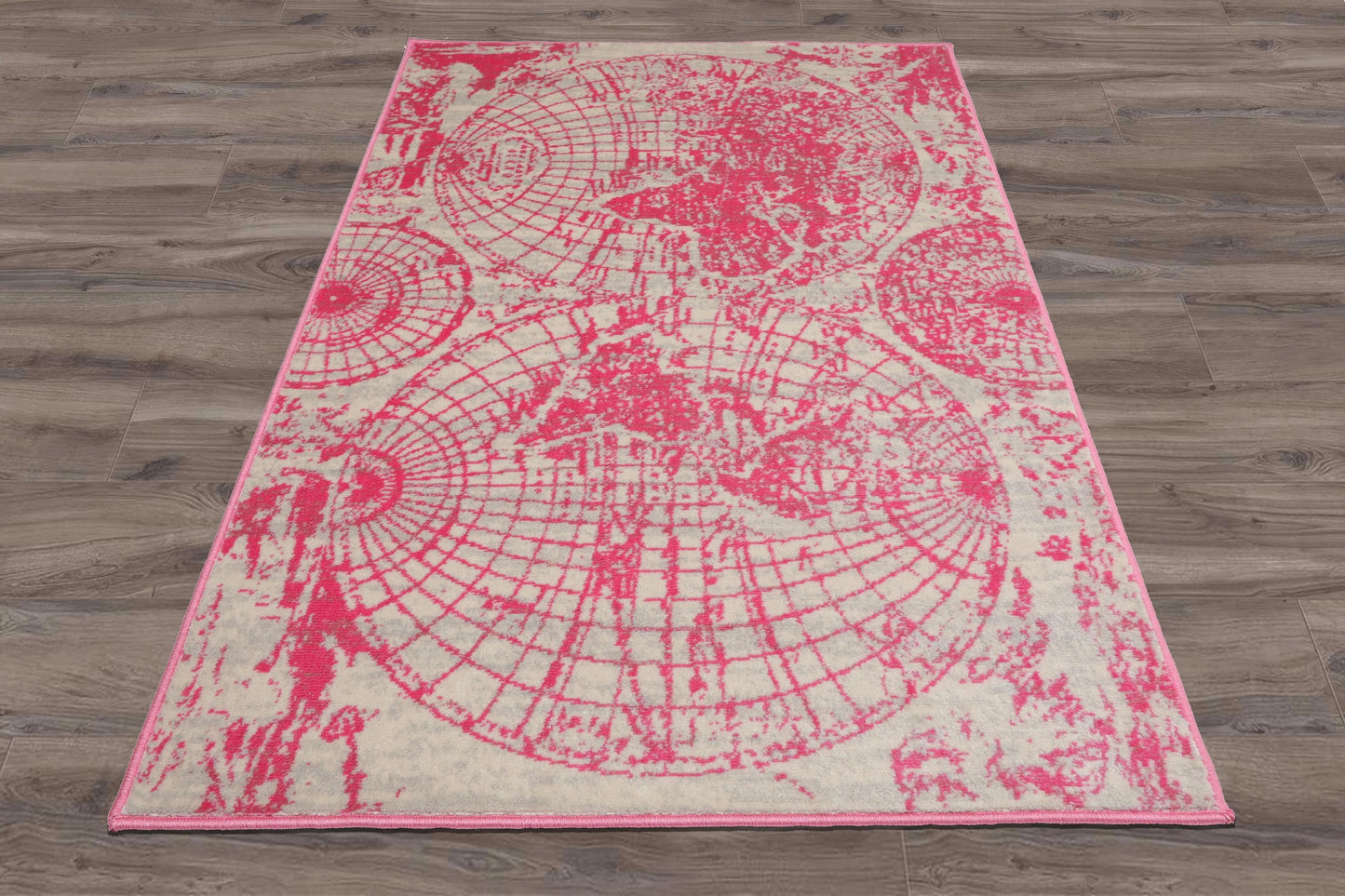 Multi Size Multi Color Machine Made Polypropylene Map Design Oriental Area Rug