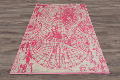 Multi Size Multi Color Machine Made Polypropylene Map Design Oriental Area Rug
