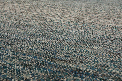8x10 Hand Knotted 100% Wool Modern & Contemporary Oriental Area Rug Cream, Aqua Color