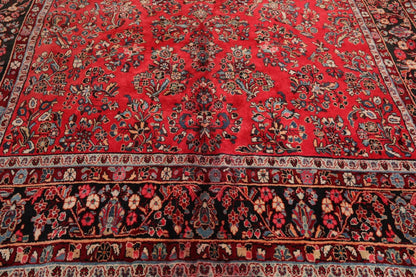 8'10''x16'3'' Oversize Coral Hand Knotted Traditional Heriz Medallion Wool Oriental Area Rug