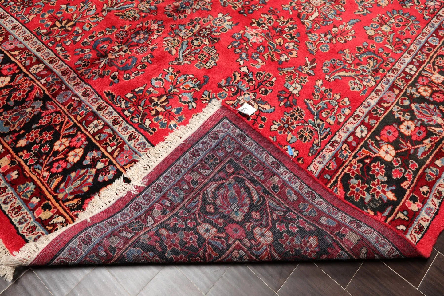 8'10''x16'3'' Oversize Coral Hand Knotted Traditional Heriz Medallion Wool Oriental Area Rug