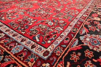 8'10''x16'3'' Oversize Coral Hand Knotted Traditional Heriz Medallion Wool Oriental Area Rug