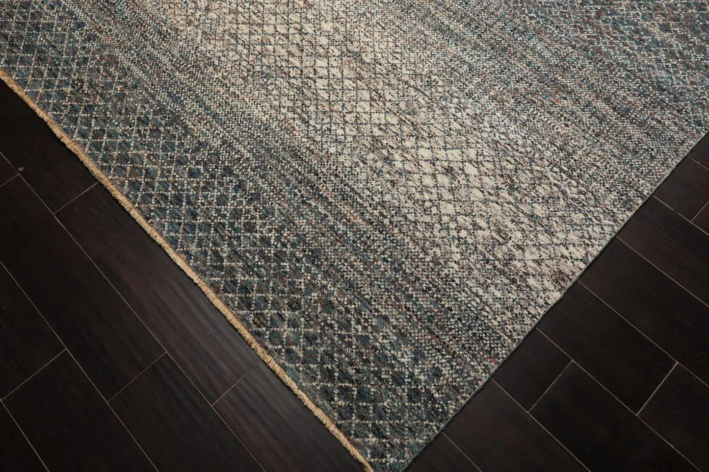8' x 10' Hand Knotted 100% Wool Modern Oriental Area Rug Ivory, Blue, Aqua