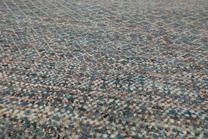 8' x 10' Hand Knotted 100% Wool Modern Oriental Area Rug Ivory, Blue, Aqua