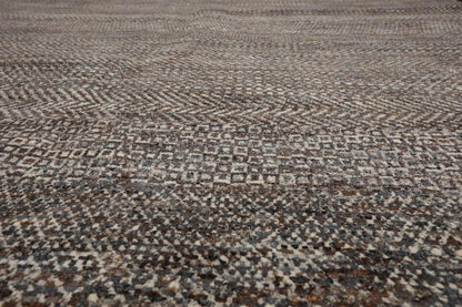 8' x 10' Hand Knotted 100% Wool Modern Oriental Area Rug Ivory, Gray, Brown