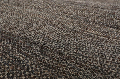 8' x 10' Hand Knotted 100% Wool Modern Oriental Area Rug Ivory, Gray, Brown