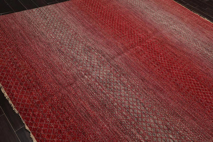 8' x 10' Hand Knotted 100% Wool Modern Oriental Area Rug Red, Gray, Beige