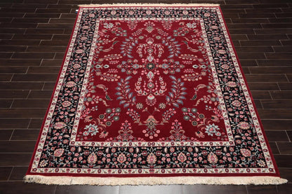 8'3'' x 10'4'' Hand Knotted Wool PakPersian 16/18 Saroukk 300 KPSI Area Rug Wine
