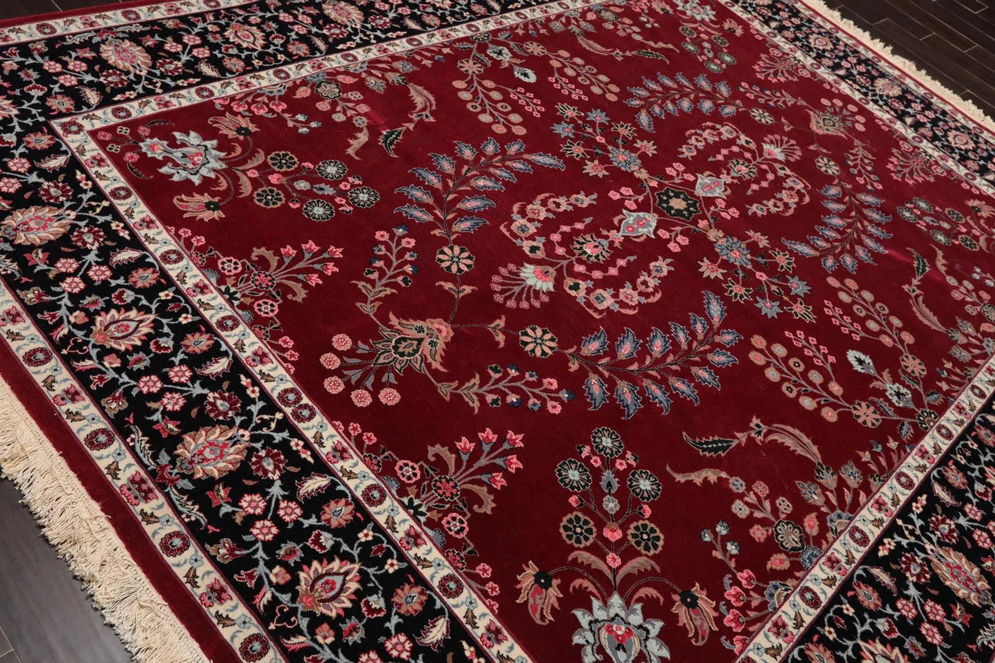 8'3'' x 10'4'' Hand Knotted Wool PakPersian 16/18 Saroukk 300 KPSI Area Rug Wine