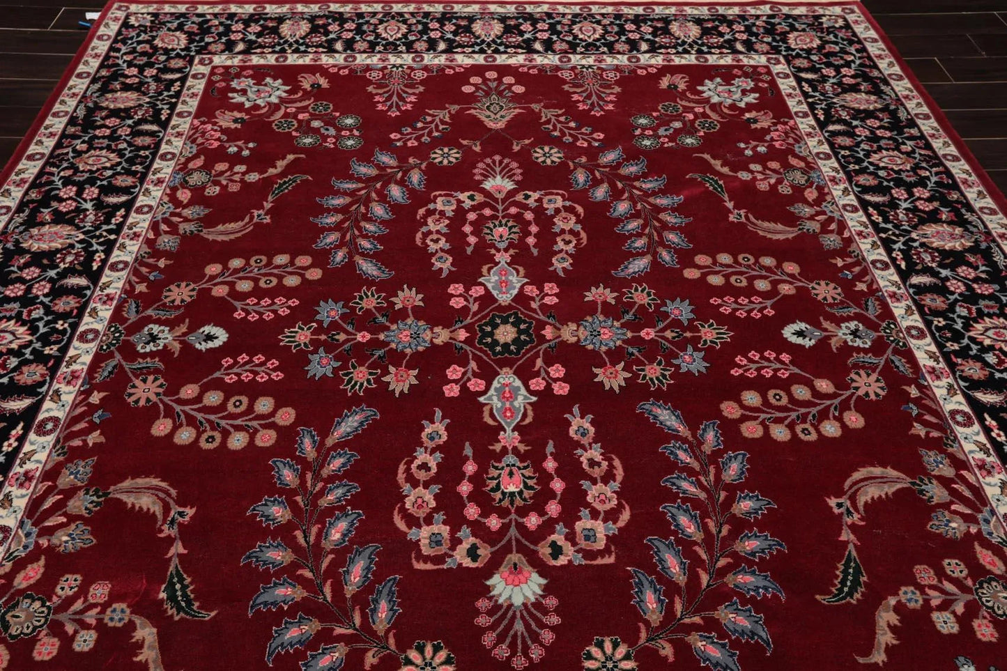 8'3'' x 10'4'' Hand Knotted Wool PakPersian 16/18 Saroukk 300 KPSI Area Rug Wine