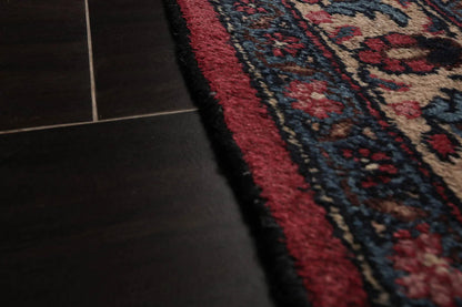 12' 4''x16' 7'' Palace Burgundy, Midnight Blue Hand Knotted 100% Wool Mashad Traditional Oriental Area Rug