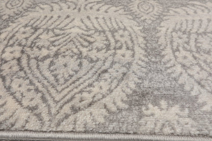 Multi Size Beige, Gray Machine Made Polypropylene Turkish Gabi Traditional Oriental Area Rug