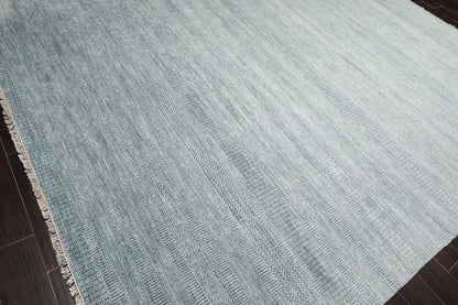 Multi Sizes Gray Hand Knotted Wool and Silk Modern Oriental Area Rug