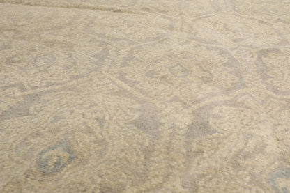 10'3'' x 14' Hand Knotted 100% Wool Turkish Oushak Transitional Area Rug Gray