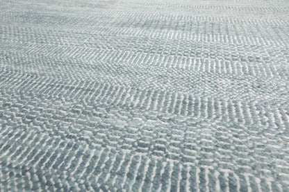 Multi Sizes Gray Hand Knotted Wool and Silk Modern Oriental Area Rug