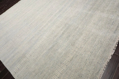 Multi Sizes Blue Hand Knotted Wool and Silk Modern Oriental Area Rug