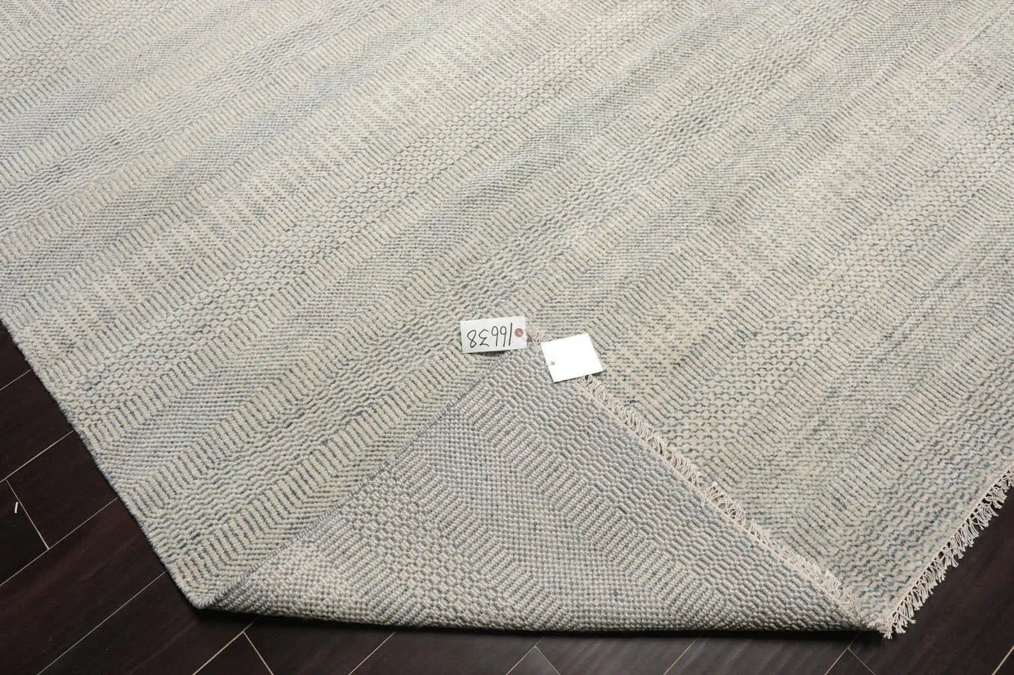 Multi Sizes Blue Hand Knotted Wool and Silk Modern Oriental Area Rug