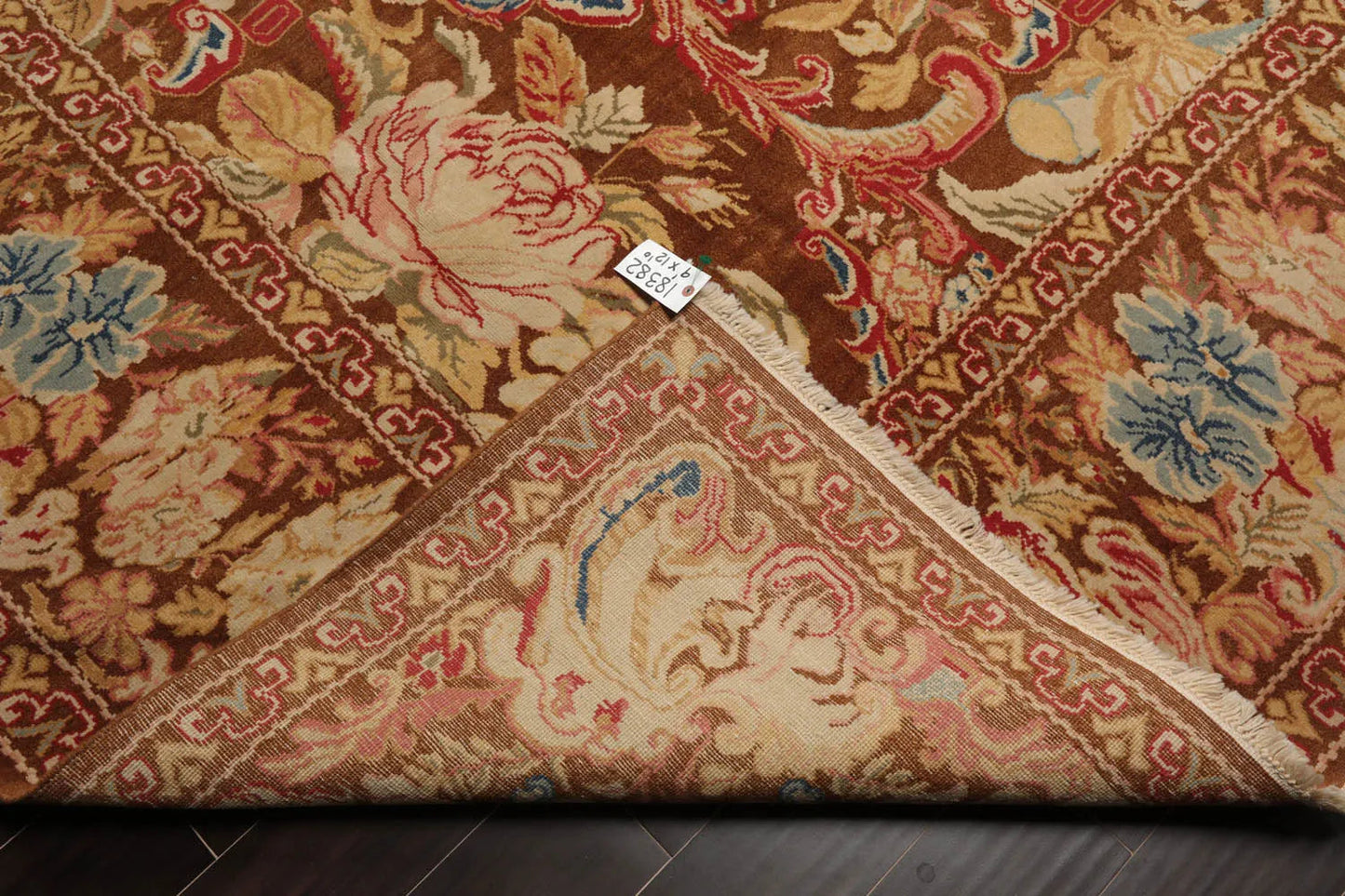 9x12 Brown, Beig Hand Knotted Oushak Wool and Silk Turkish Oushak Arts & Crafts Oriental Area Rug