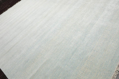 Multi Sizes Sea foam Hand Knotted Wool and Silk Modern Oriental Area Rug