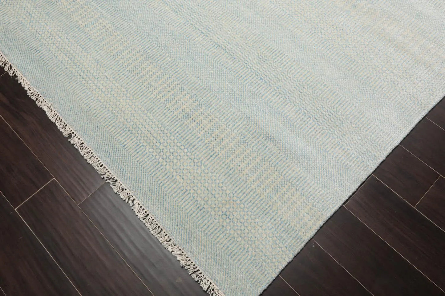 Multi Sizes Sea foam Hand Knotted Wool and Silk Modern Oriental Area Rug